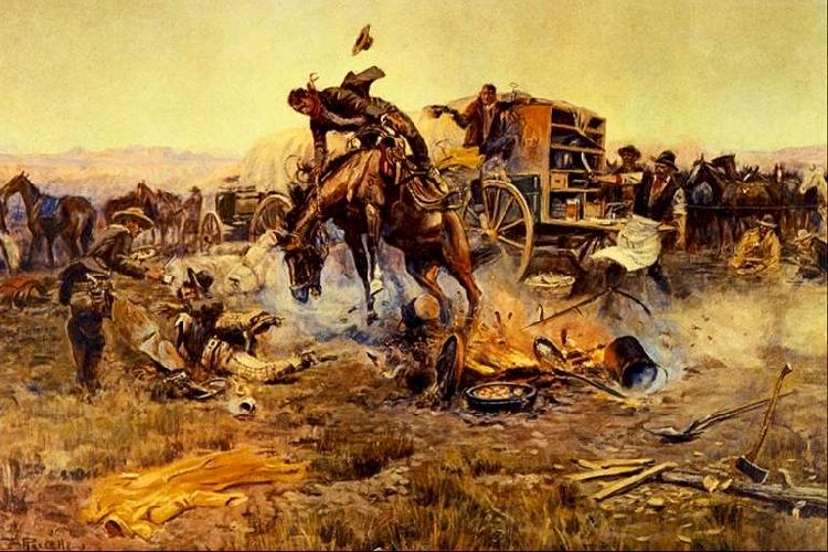 Charles M Russell Camp Cook s Troubles oil painting image